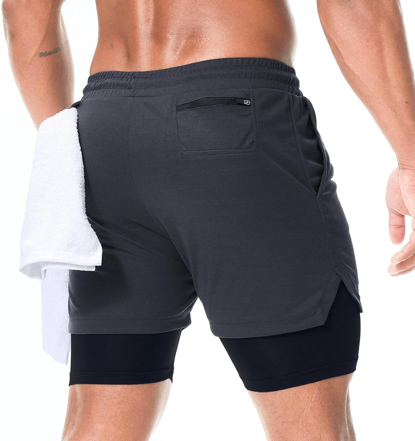 Men'S 2 in 1 Running Workout Shorts Athletic Gym 7" Shorts for Men | Lightweight, Quick Dry, Running, Workout, Gym, Training Shorts, Elastic Waist, Compression Liner Shorts with Phone Pocket