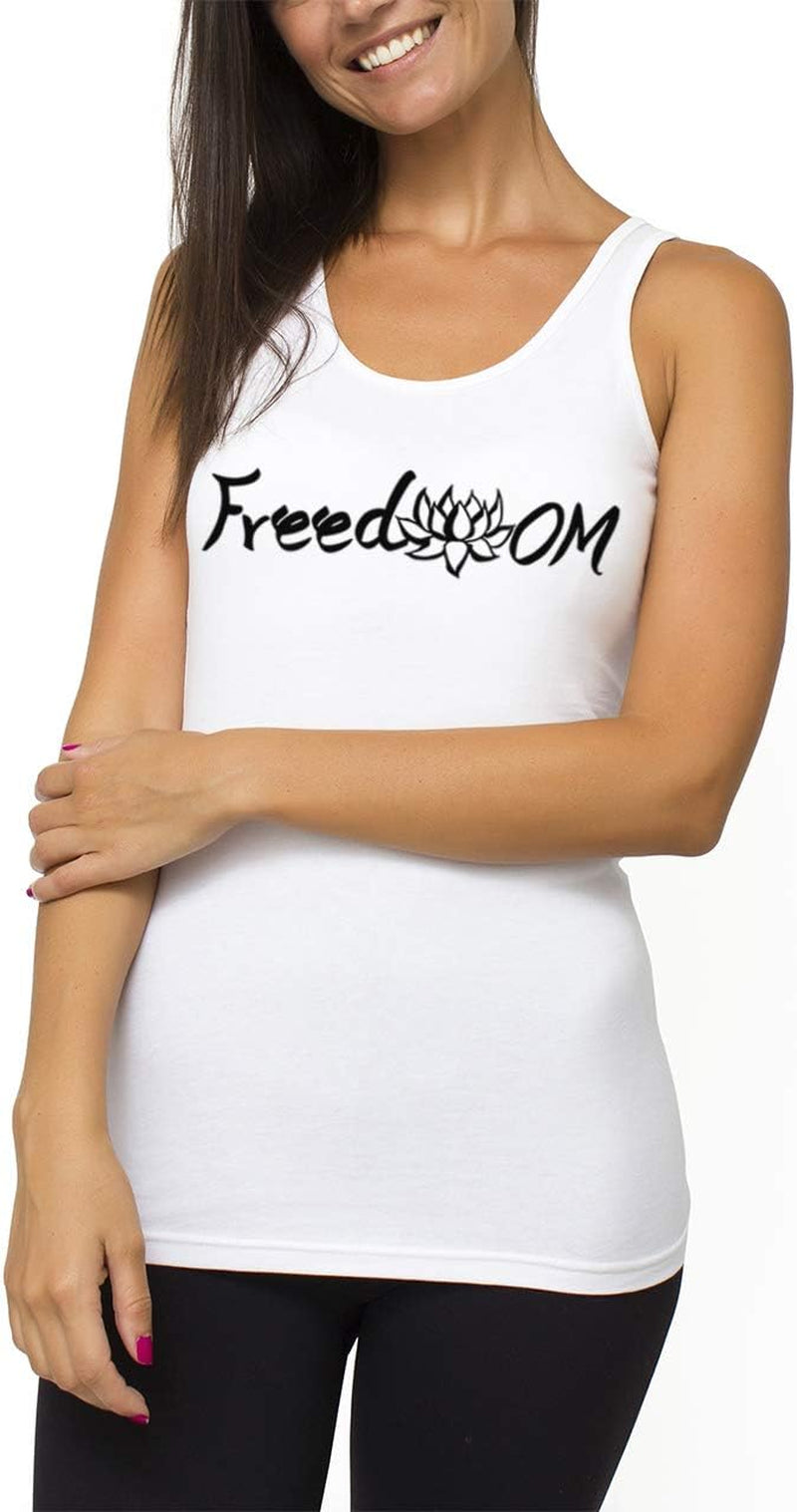 Yoga Tank Top Women Organic Cotton Sleeveless Workout Shirt with Yoga Prints for Gym, Pilates, Sculpt & Casual Wear