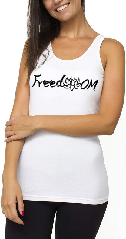 Yoga Tank Top Women Organic Cotton Sleeveless Workout Shirt with Yoga Prints for Gym, Pilates, Sculpt & Casual Wear