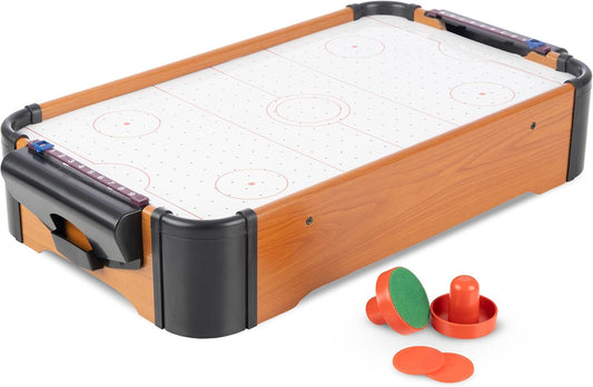 Hey Play Air Hockey Table Mini Arcade Game, 22” X 12” X 4” | Tabletop Board Game for Girls and Boys, Battery-Operated, and Includes Puck and Paddles