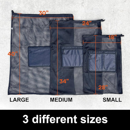 XL Heavy Duty Mesh Sports Gear Bag with Adjustable Shoulder Strap | 40" X 30" Jumbo Storage with Water Resistant Side Pocket for Soccer Balls, Swim Gear, Beach, Pool & Outdoor Equipment