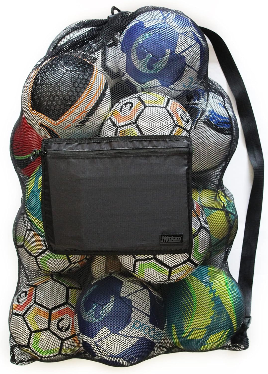 XL Heavy Duty Mesh Sports Gear Bag with Adjustable Shoulder Strap | 40" X 30" Jumbo Storage with Water Resistant Side Pocket for Soccer Balls, Swim Gear, Beach, Pool & Outdoor Equipment
