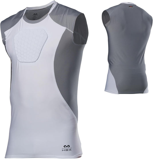 HEX Chest Protector Shirt Heart Guard Sternum Compression Padded Shirt for Football, Lacrosse, Softball Rugby - Youth