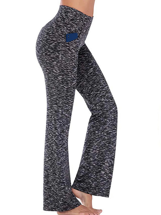 Womens Yoga Pants Flare Legging with Pockets Bootcut High Waist Lightweight Bottoms Workout Activewear Gray M