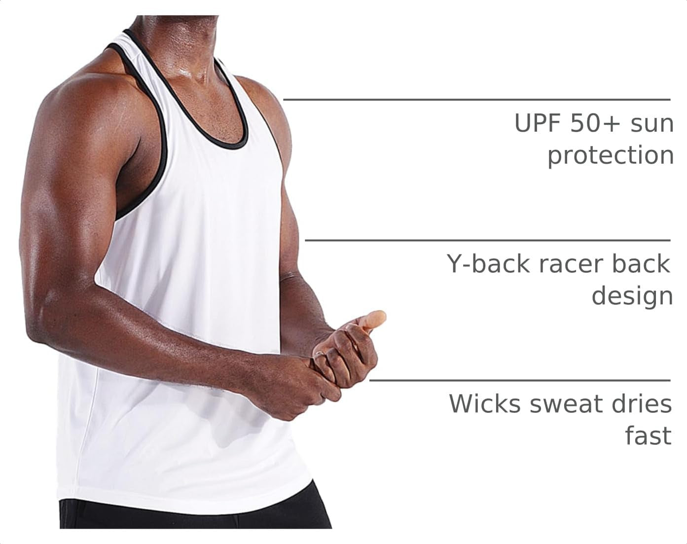 Men'S 3 Pack Dry Fit Y-Back Muscle Tank Workout Gym Shirt