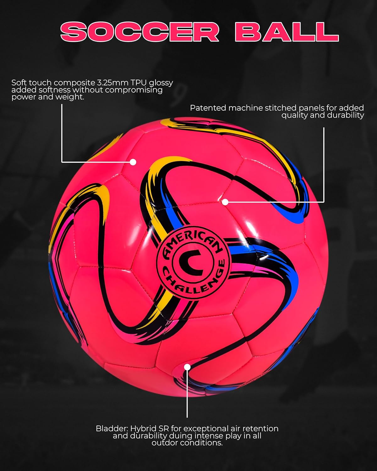 Brasilia Soccer Ball Size 5, 4, 3 & 2 | Durable TPU Casing with Hybrid SR Bladder for Reliable Bounce, Ideal for Training and Recreational Play
