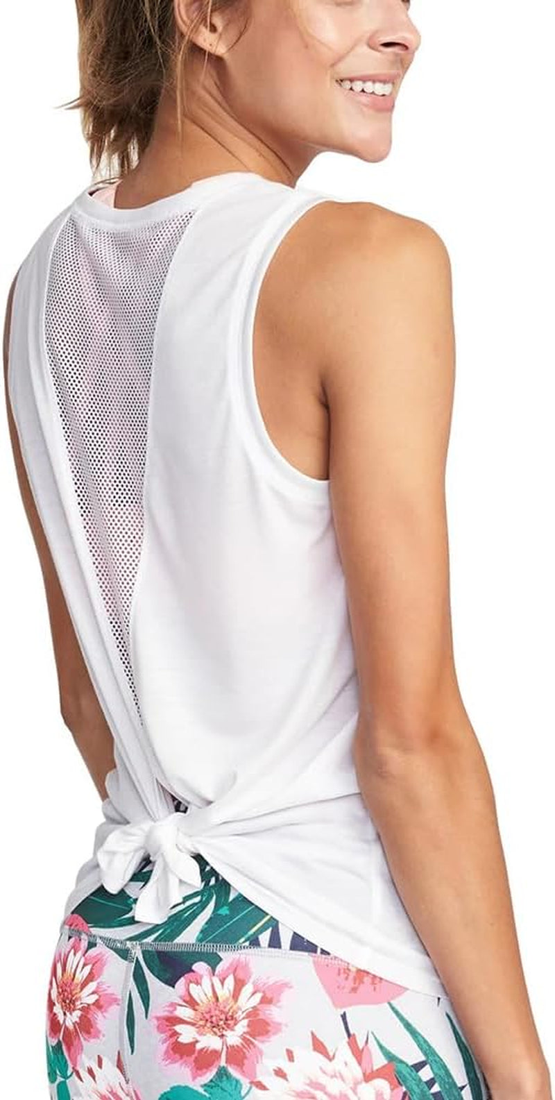 Workout Tops for Women Yoga Tank Athletic Muscle Shirts Tie Back | Open Back, Loose Fit, Breathable Mesh, Racerback, Sleeveless Shirts, Workout Clothes for Women