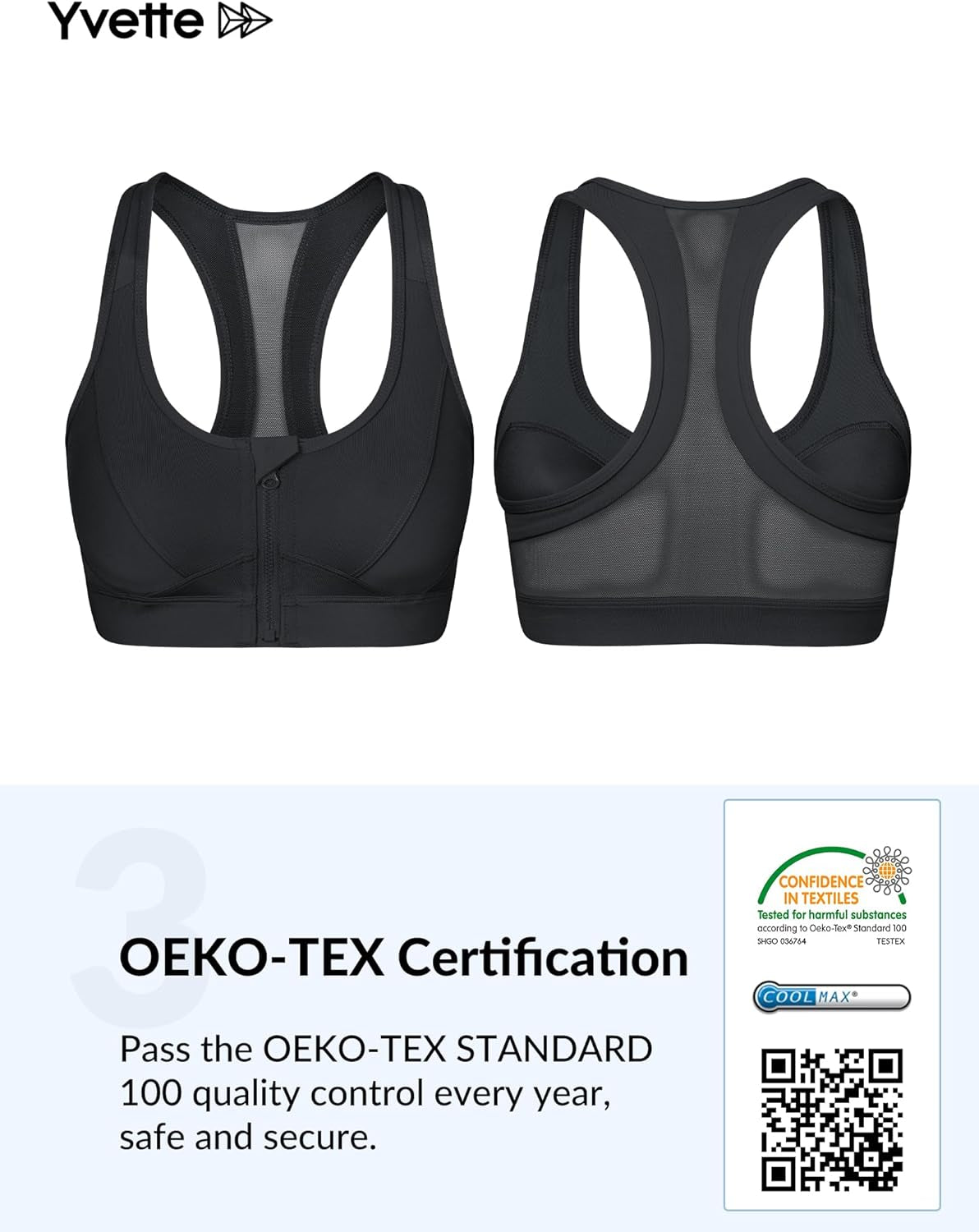 Zip Front High Impact Sports Bra for Large Bust | Secure Locking Zipper,Fixed Non-Slip Pads,Breathable,Wireless Comfort,Running Bra plus Size Friendly,Gym Workout,Fitness