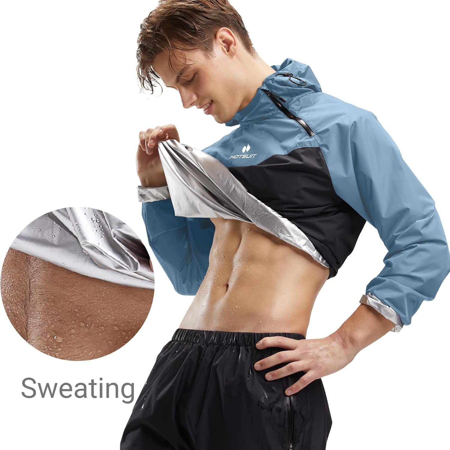 Sauna Suit for Men Sweat Sauna Jacket Pant Gym Workout Sweat Suits