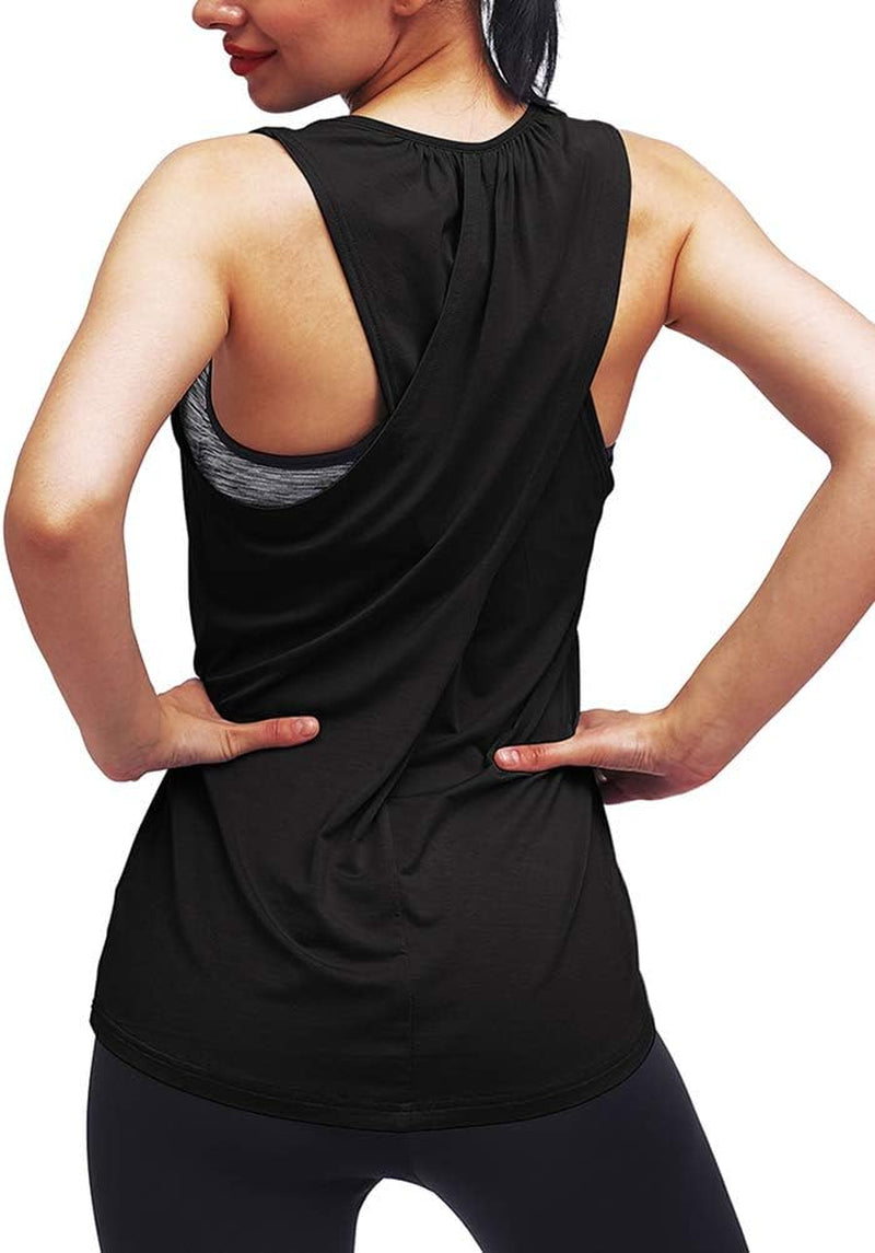 Workout Tops for Women Yoga Shirts Athletic Tank Gym Clothes | Racerback, Loose Fit, Sleeveless, Long Tank, Exercise Running Shirts, Tennis Top, and Casual Wear