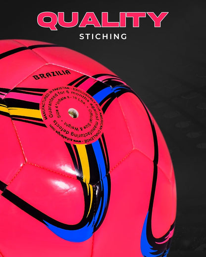 Brasilia Soccer Ball Size 5, 4, 3 & 2 | Durable TPU Casing with Hybrid SR Bladder for Reliable Bounce, Ideal for Training and Recreational Play