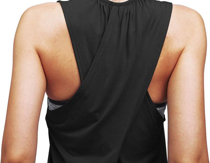 Workout Tops for Women Yoga Shirts Athletic Tank Gym Clothes | Racerback, Loose Fit, Sleeveless, Long Tank, Exercise Running Shirts, Tennis Top, and Casual Wear