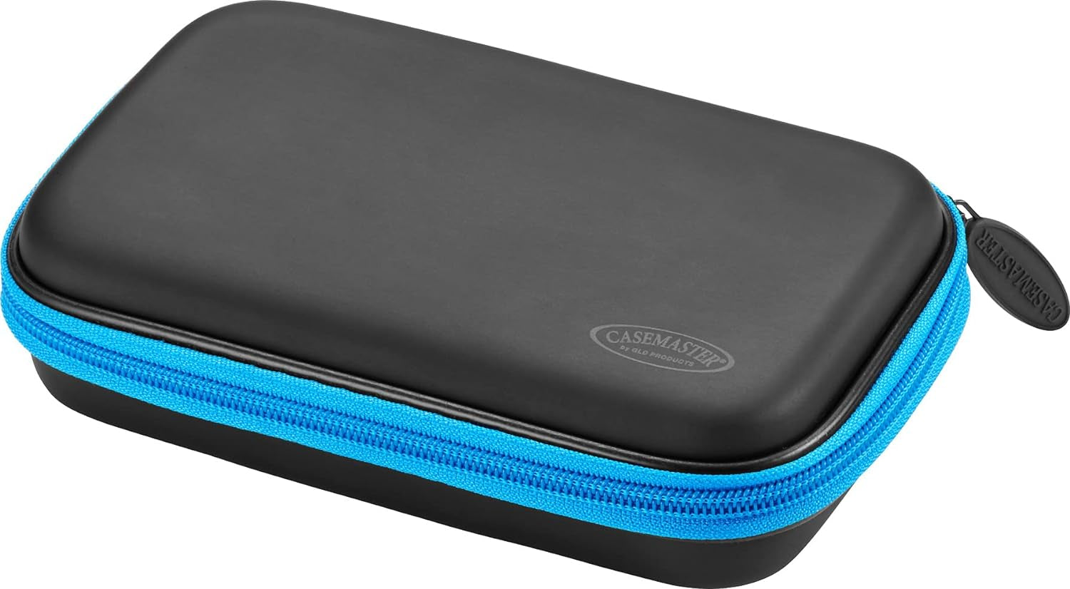 Sentinel 6 Dart Case, Holds Extra Accessories, Tips, Shafts and Flights, Compatible with Steel Tip and Soft Tip Darts, Impact & Water Resistant Tactech Shell, Blue Zipper