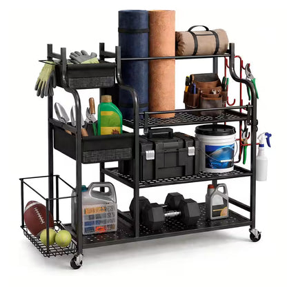 220 Lbs. Yoga Mat Storage Racks Gym Sports Equipment Storage Organizer with Black Finish