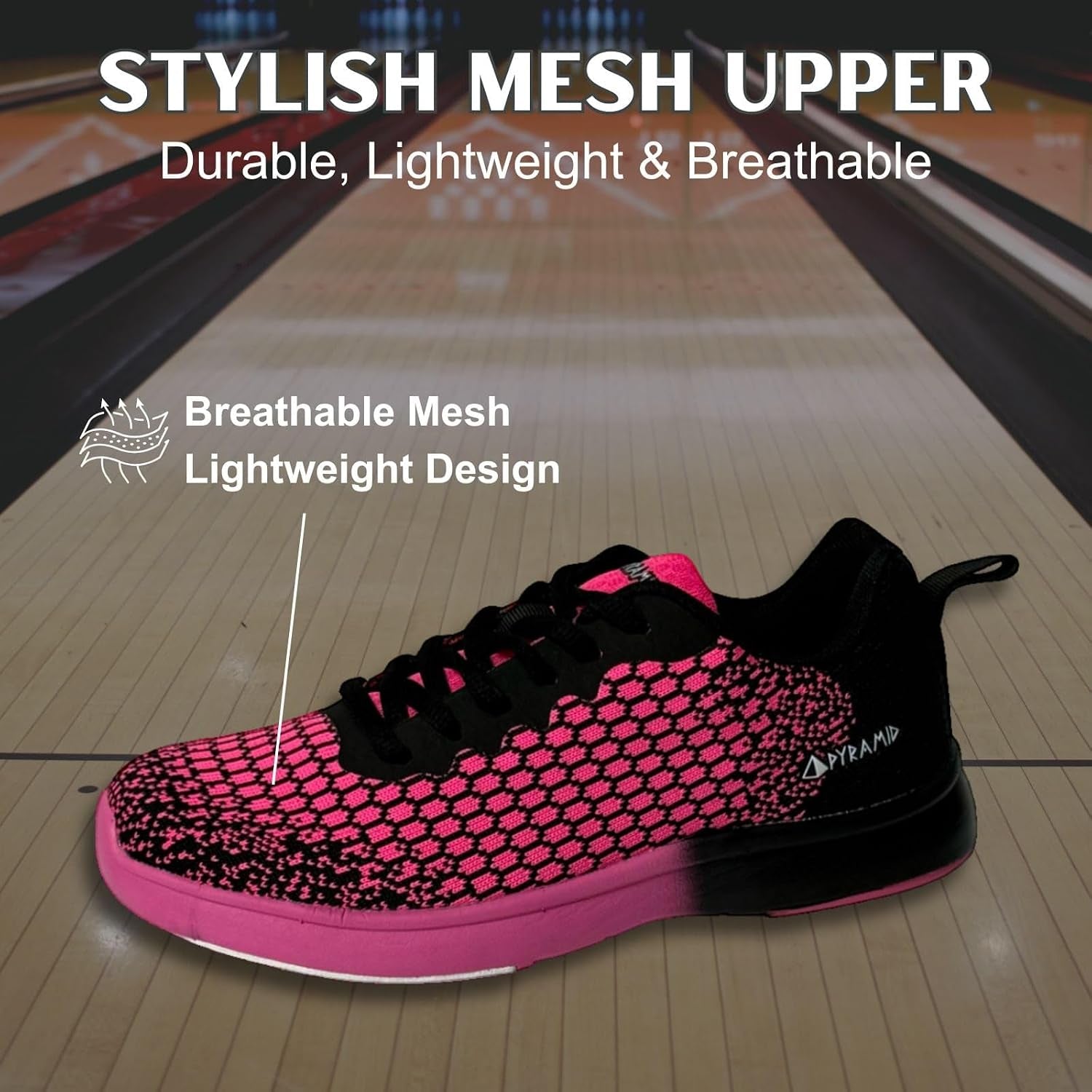 Women’S Path Lite Seamless Mesh Bowling Shoes - Lightweight Seamless Design, Athletic Fit, Breathable Knit Upper, Universal Slide Soles