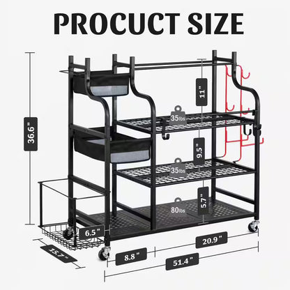 220 Lbs. Yoga Mat Storage Racks Gym Sports Equipment Storage Organizer with Black Finish