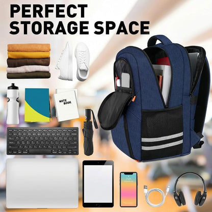 Gym Backpack for Men Women, Travel Backpack Fit 17.3 Inch Laptop | Lightweight Water Resistant Workout Bag with Shoe Compartment for Sports Camping Hiking Dark Blue