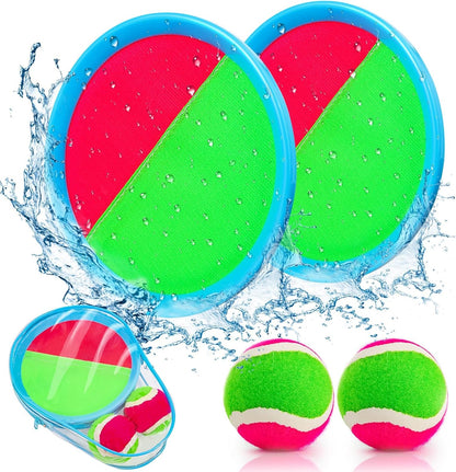 Toss and Catch Ball Game, Outdoor Toys for Beach Pool Yard Camping | 2 Paddles 2 Sticky Balls & Carry Bag, Backyard Games for Kids Ages 3-12 & Family, Ideal Birthday & Holiday for Boys Girls