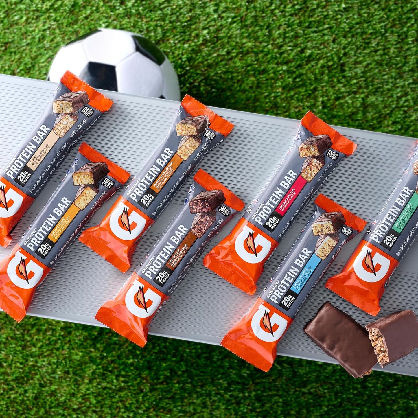 Gatorade Whey Protein Bars, Cookies & Crème, 2.8 Oz Bars (Pack of 12, 20G of Protein per Bar)