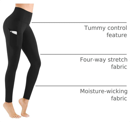 High Waist Yoga Pants Women with Pockets Workout Leggings | Tummy Control Leggings for Women,Non See-Through,4 Way Stretch,Breathable Fabric,Compression Leggings