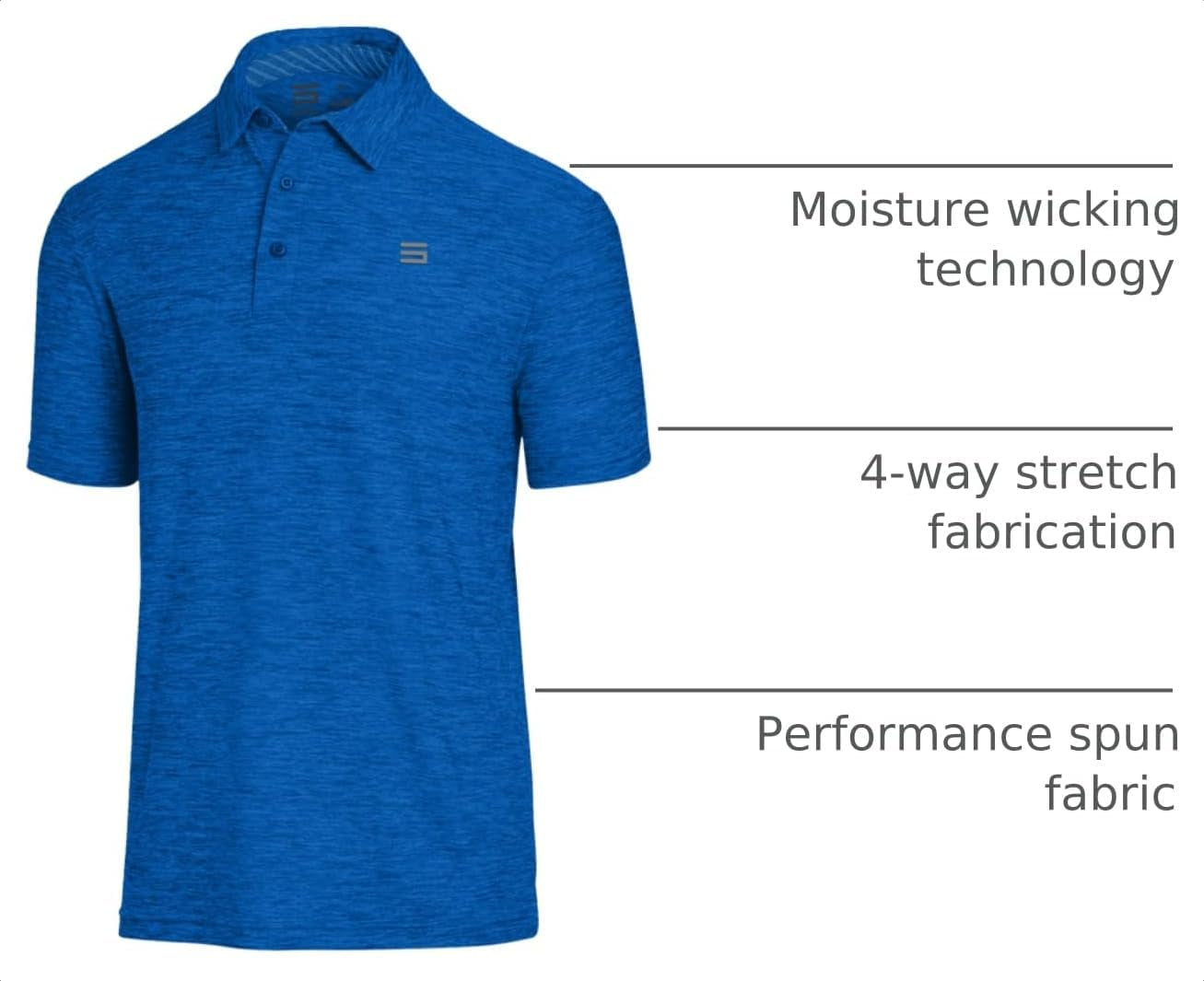 Golf Shirts for Men - Dry Fit Short-Sleeve Polo, Athletic Casual Collared T-Shirt