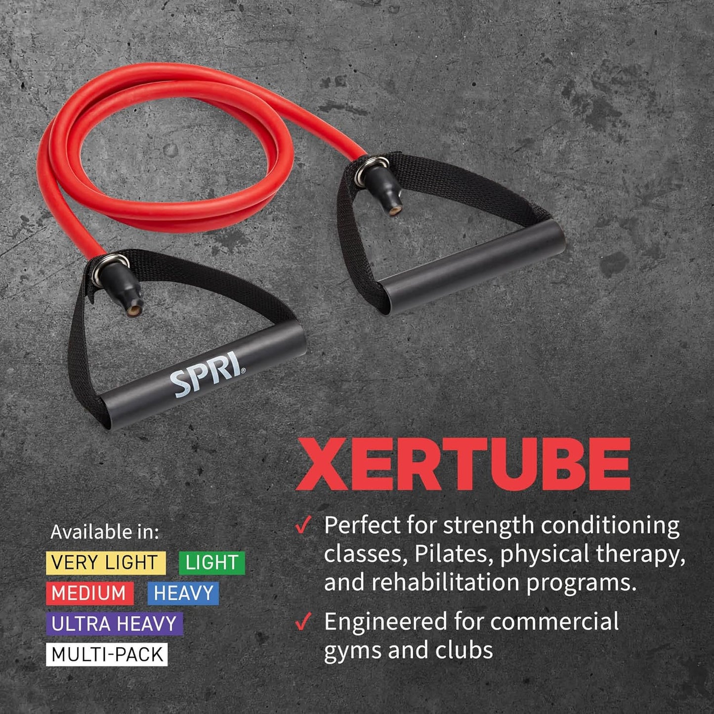Xertube Resistance Bands with Handles – All Exercise Cords Sold Separately with Home Gym Workout Fitness Door Anchor Attachment Option