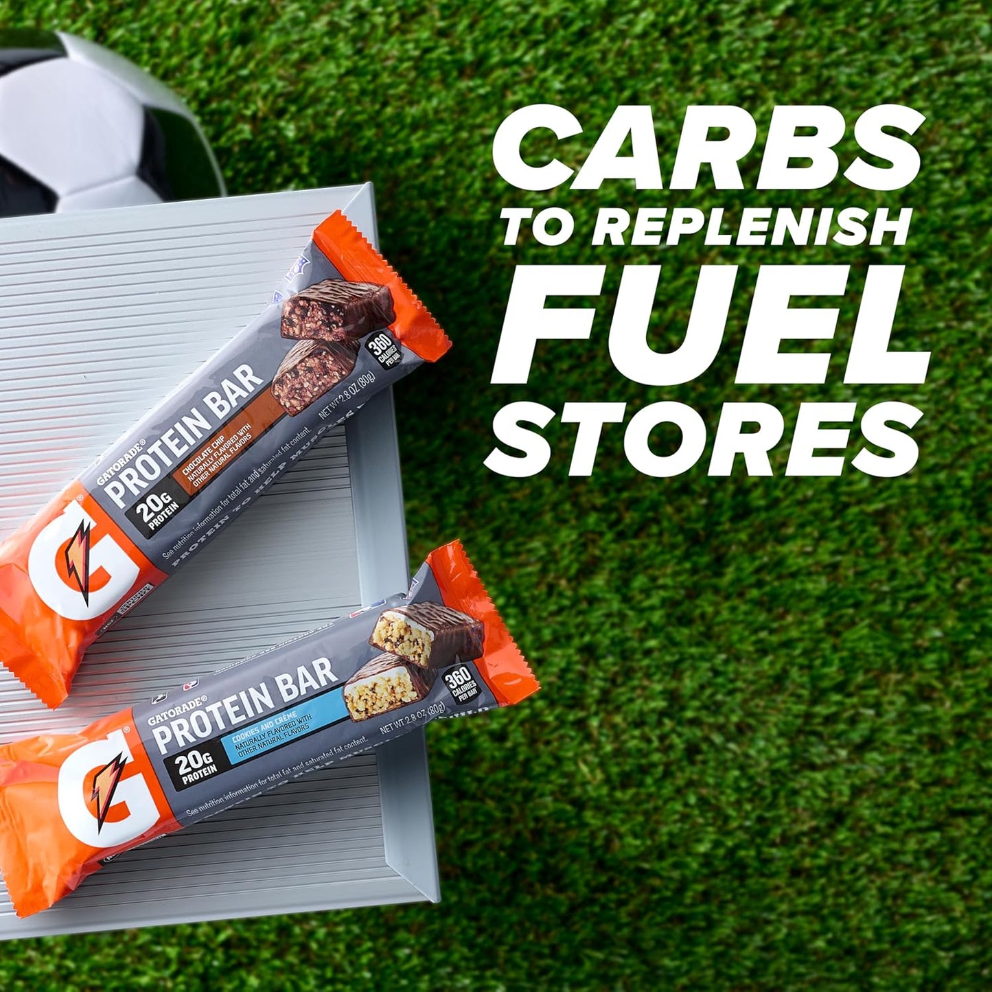 Gatorade Whey Protein Bars, Cookies & Crème, 2.8 Oz Bars (Pack of 12, 20G of Protein per Bar)