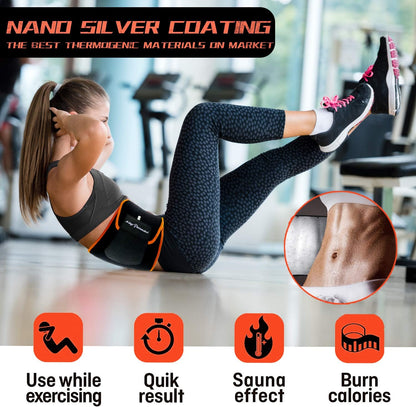 Waist Trainer for Men Women Belly Fat, Sweat Belt Band | Sweat-Enhancing Waist Trimmer, Stomach Wrap, Slimming Body Shaper, Adjustable Fit, for Gym High-Intensity Training & Workouts
