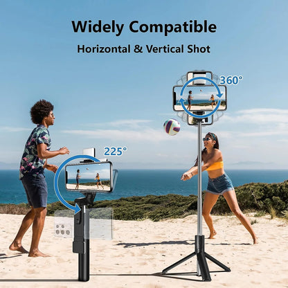 Cmybabee Selfie Stick, Tripod, 40In Retractable Selfie Stick Tripod with Remote, 2 Level Fill Light, Selfie Tripod for Iphone Android