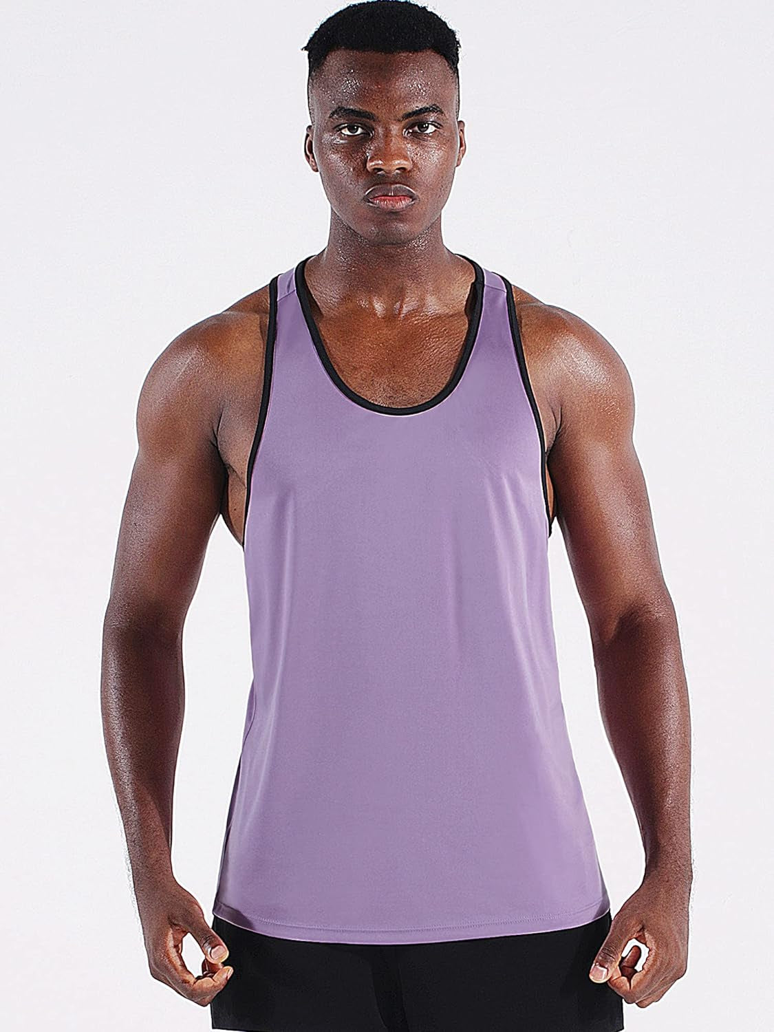 Men'S 3 Pack Dry Fit Y-Back Muscle Tank Workout Gym Shirt