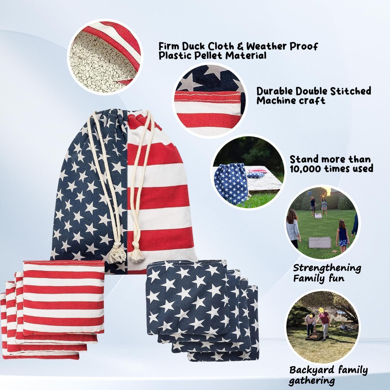 Heavy-Duty Cornhole Bean Bags: 12Oz Canvas 1000+ Toss-Tested