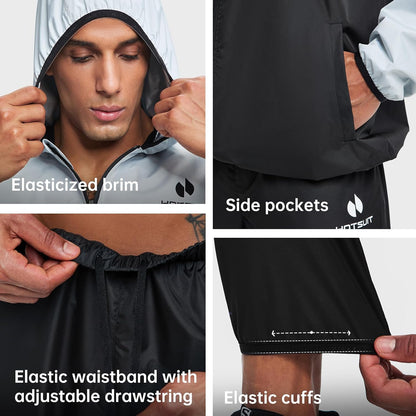 Sauna Suit for Men Weight Loss Sweat Suits Gym Workout Exercise Sauna Jacket Pant Full Body
