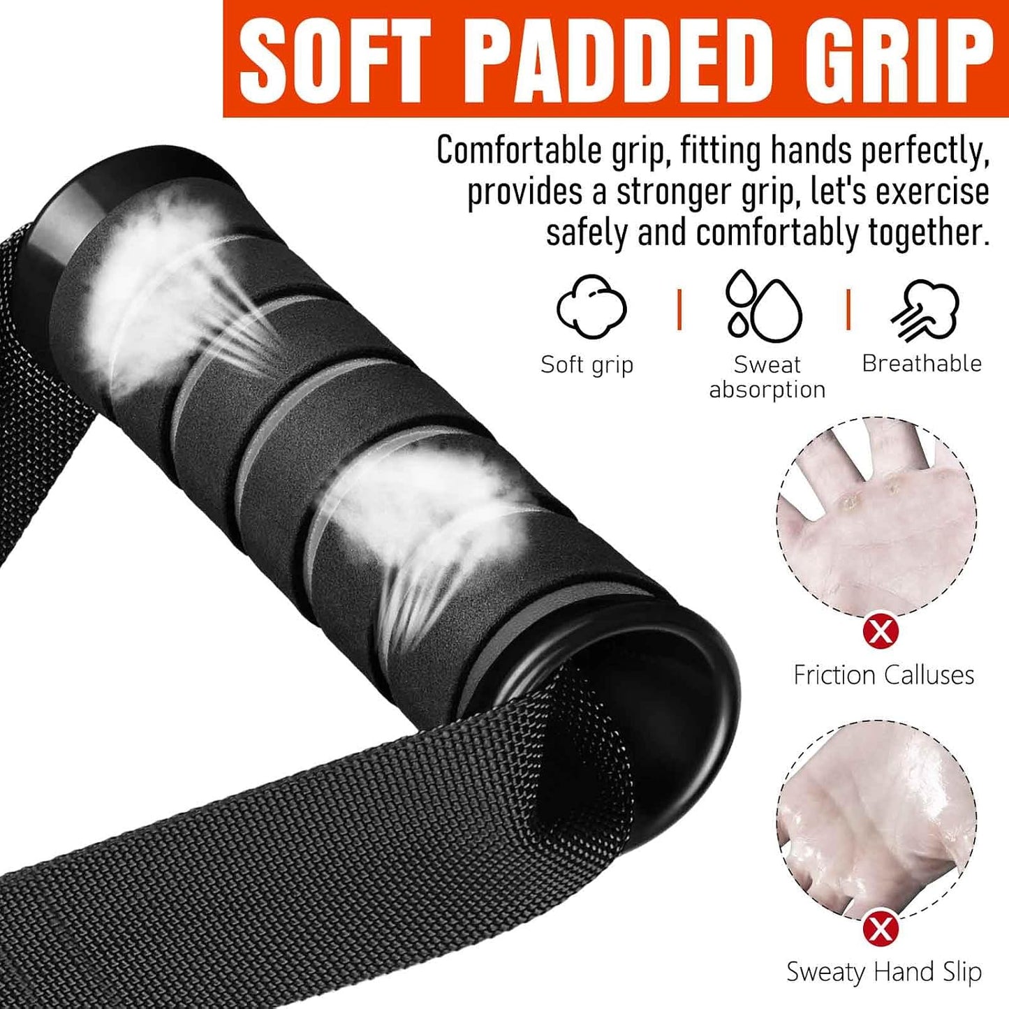 Heavy Duty Exercise Handles, Gym Cable Handles for Cable Machine Attachments, D Handle Cable Attachments, Handles for Resistance Bands, Workout Accessories, Fitness Equipment for Home Gym