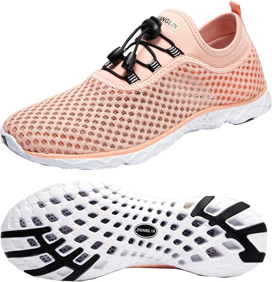 Women'S Quick Drying Aqua Water Shoes | 3-Second Drainage, Breathable Mesh, Anti-Slip EVA Sole, Lightweight, for Swimming, Hiking, Yoga & Water Sports