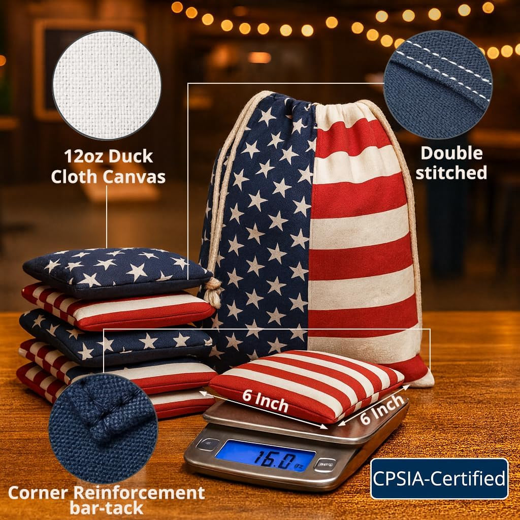 Heavy-Duty Cornhole Bean Bags: 12Oz Canvas 1000+ Toss-Tested