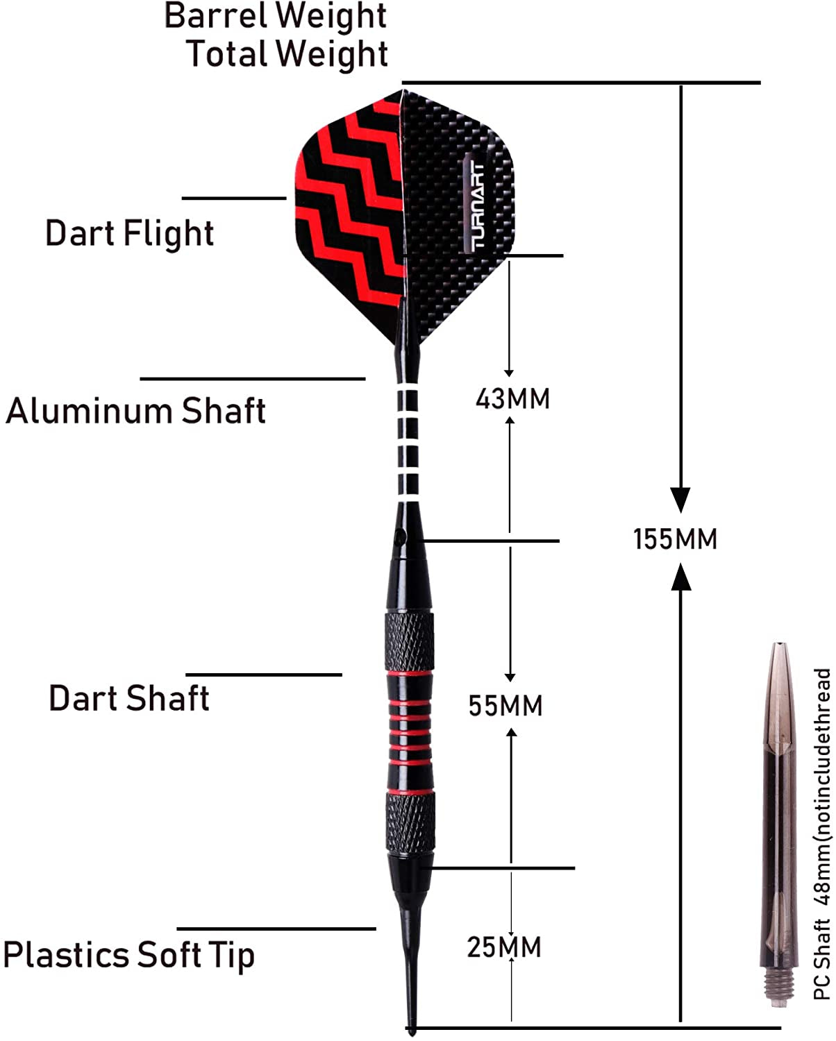 Darts Plastic Tip 9 Pcs 18 Grams Professional Soft Tip | Darts Set for Electronic Dartboard with 50 Extra Tips 9 Shafts 27 Flights Tool Kit Flight Protectors and Gift Darts Case