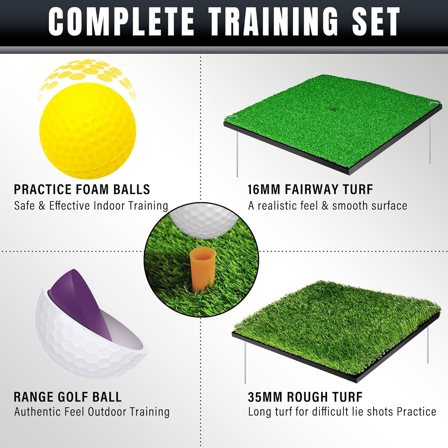 Pop-Up Golf Chipping Net for Short Game Practice | Foldable Triple-Target Design, Chipping Drills, Pitching Practice, Indoor Training, Backyard Practice, Quick Setup