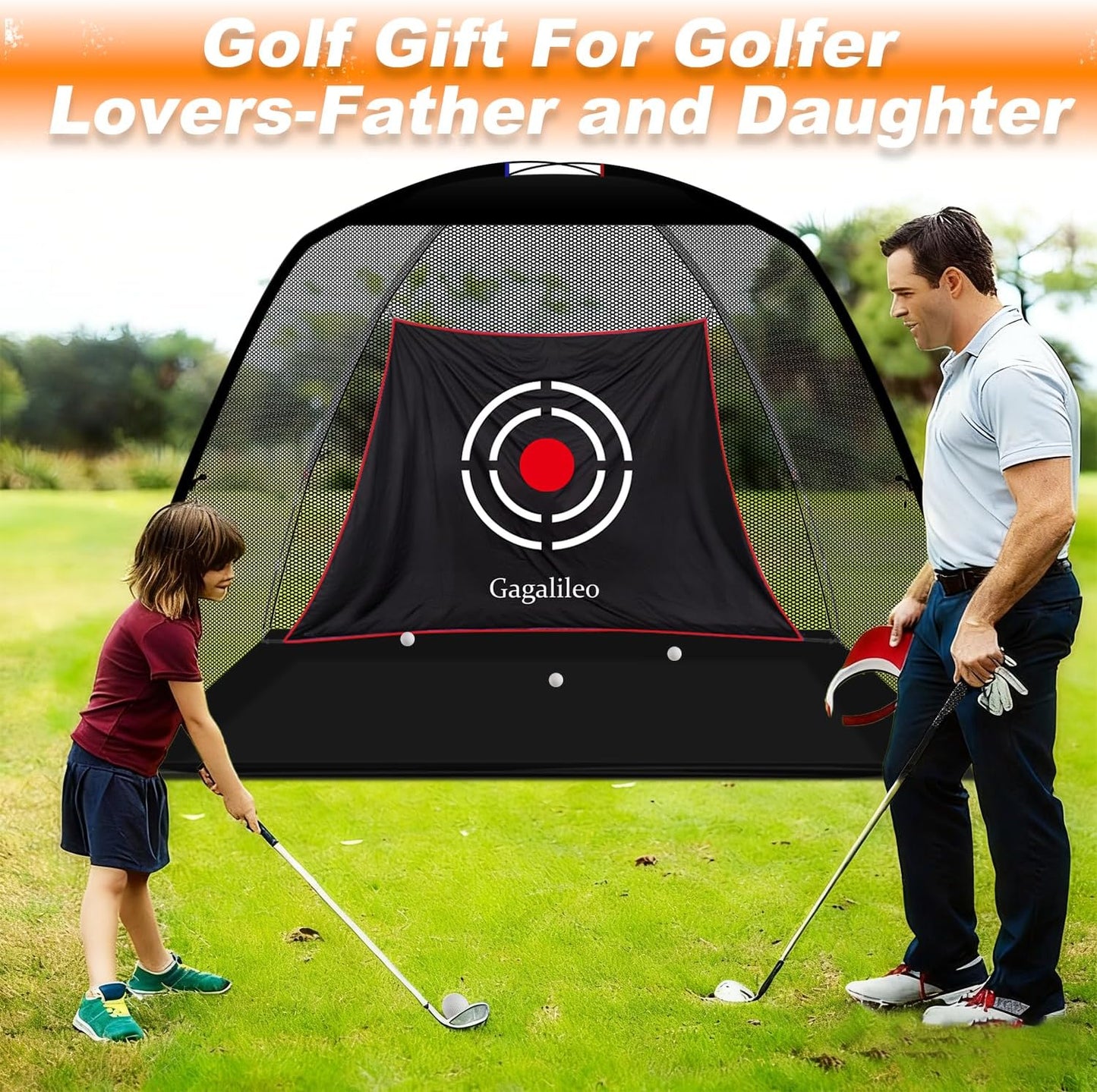 Golf Hitting Net for Backyard Driving 12X7Ft with Quiet Target | Portable Velvet Impact Equipment Broad Catching Area Suited to Chipping and Garage Swing Sessions Black