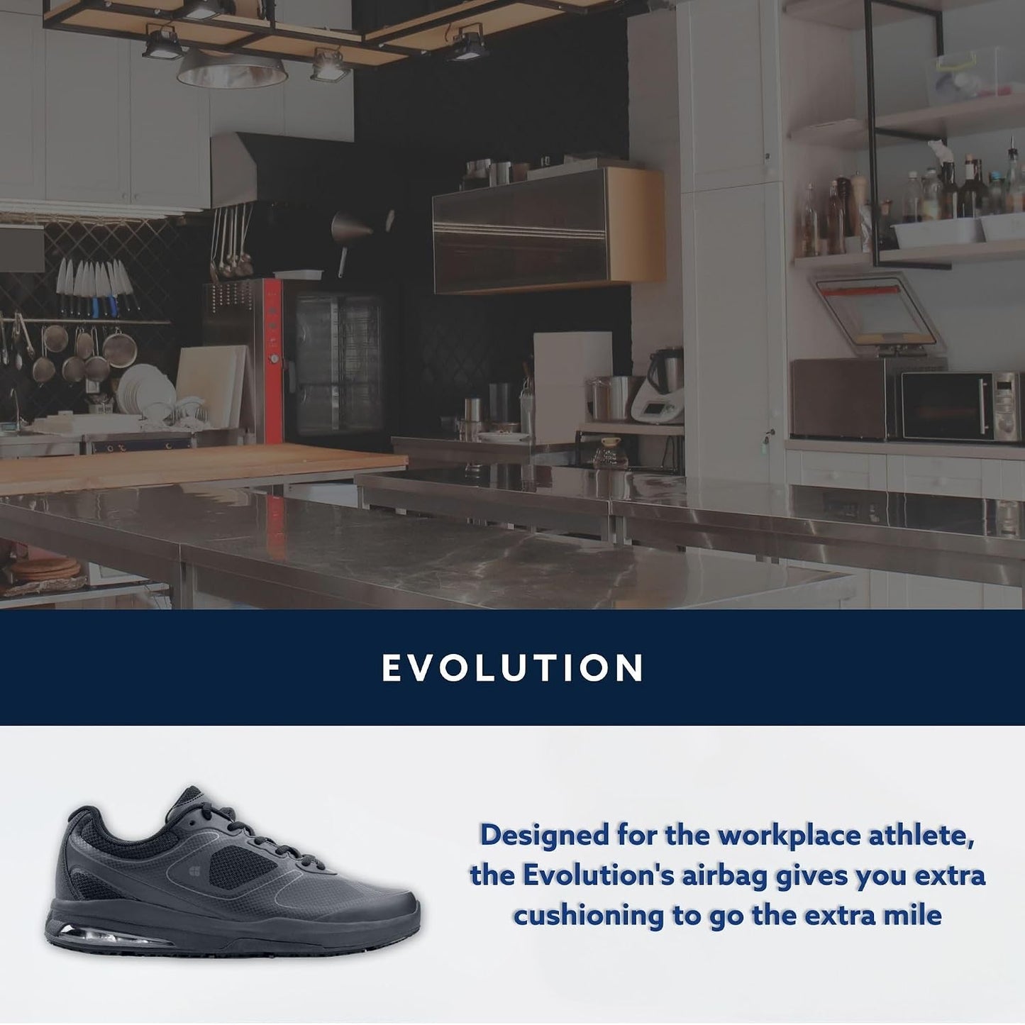Evolution II Men'S Work Sneaker, Non-Slip, Comfortable | Water-Resistant with Extra Cushion & ASTM Certification, for Nurses, Restaurant & Hospitality Staff, Slip-Resistant Safety