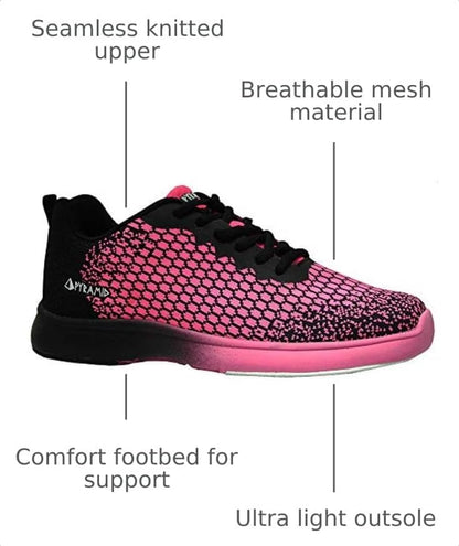 Women’S Path Lite Seamless Mesh Bowling Shoes - Lightweight Seamless Design, Athletic Fit, Breathable Knit Upper, Universal Slide Soles