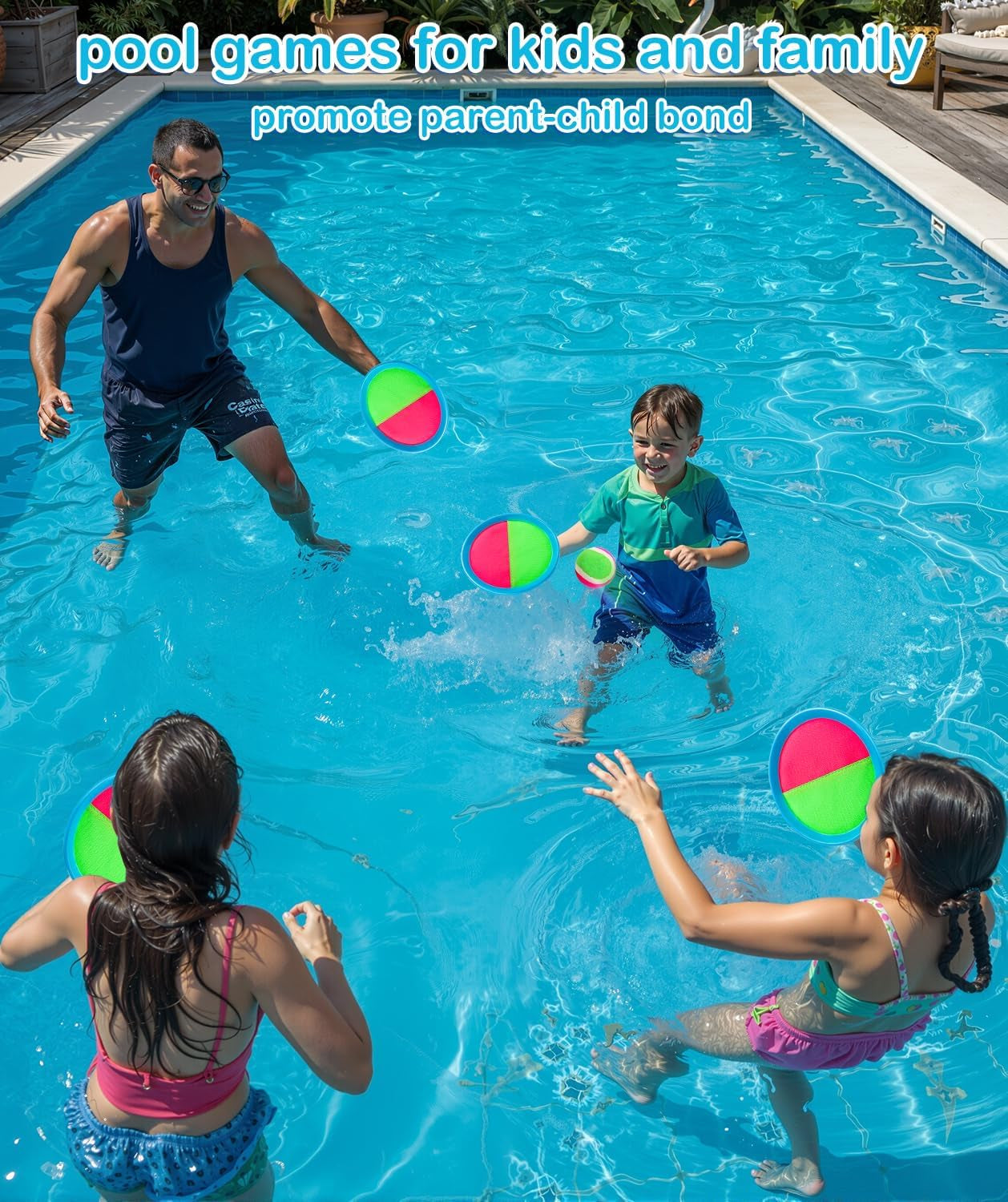 Toss and Catch Ball Game, Outdoor Toys for Beach Pool Yard Camping | 2 Paddles 2 Sticky Balls & Carry Bag, Backyard Games for Kids Ages 3-12 & Family, Ideal Birthday & Holiday for Boys Girls