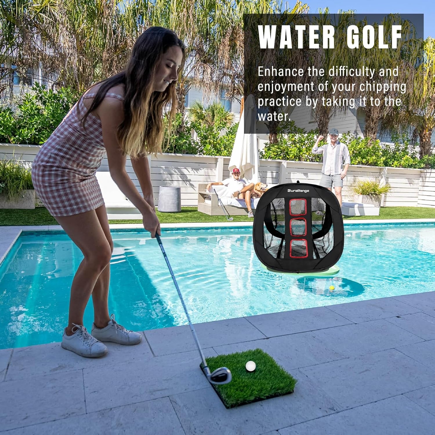 Pop-Up Golf Chipping Net for Short Game Practice | Foldable Triple-Target Design, Chipping Drills, Pitching Practice, Indoor Training, Backyard Practice, Quick Setup