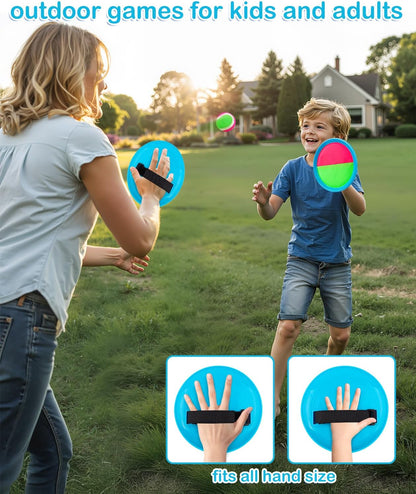 Toss and Catch Ball Game, Outdoor Toys for Beach Pool Yard Camping | 2 Paddles 2 Sticky Balls & Carry Bag, Backyard Games for Kids Ages 3-12 & Family, Ideal Birthday & Holiday for Boys Girls