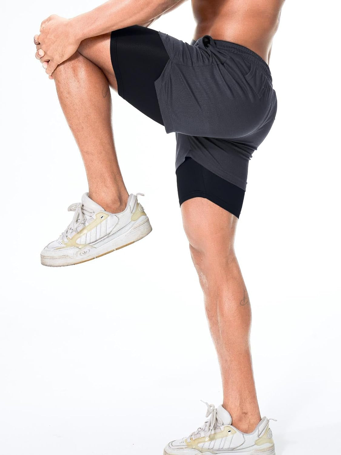 Men'S 2 in 1 Running Workout Shorts Athletic Gym 7" Shorts for Men | Lightweight, Quick Dry, Running, Workout, Gym, Training Shorts, Elastic Waist, Compression Liner Shorts with Phone Pocket