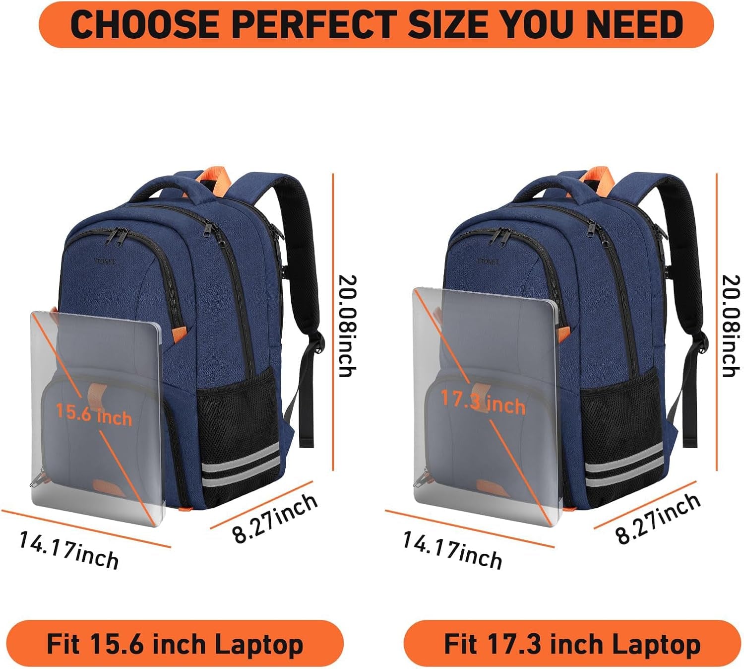 Gym Backpack for Men Women, Travel Backpack Fit 17.3 Inch Laptop | Lightweight Water Resistant Workout Bag with Shoe Compartment for Sports Camping Hiking Dark Blue