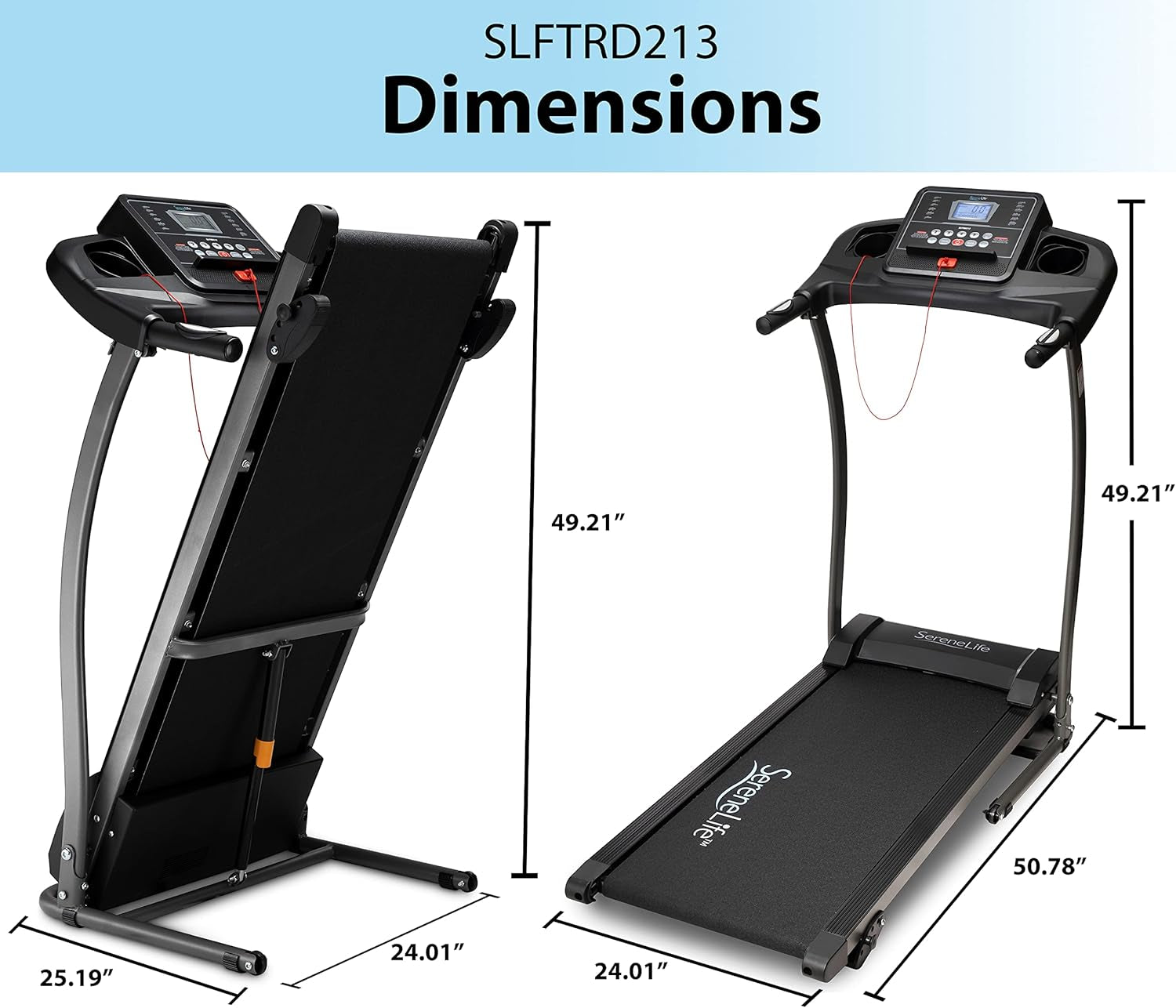 Folding Treadmill Exercise Running Machine - Electric Motorized Running Exercise Equipment for Apartment Home/Office Jogging Compact Folding Easy Assembly