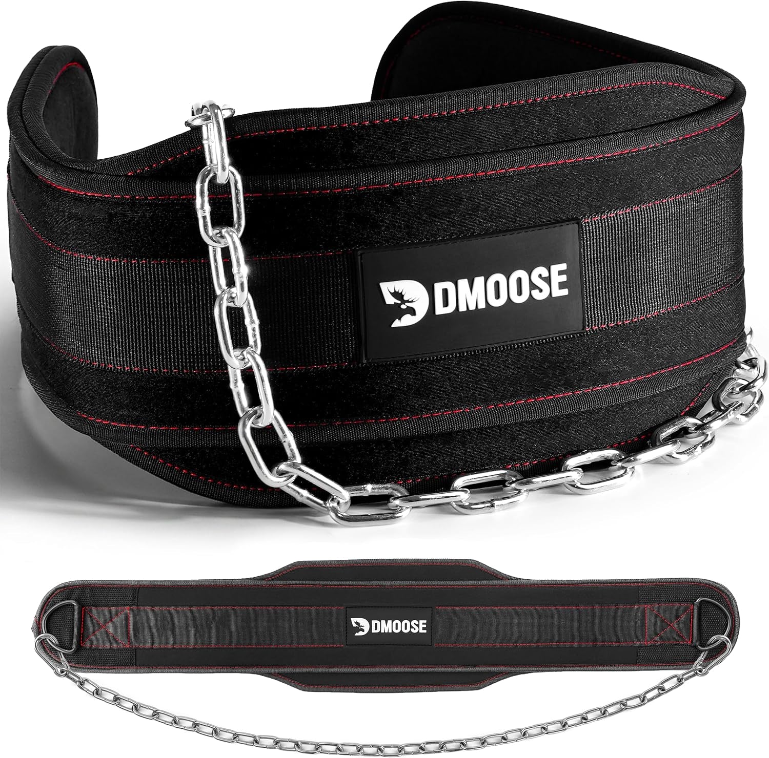 Dip Belt for Weight Lifting, Pullup, Squats & Dips - 36" Robust Steel Chain, Comfortable Neoprene Padding Supports 350Lbs - Gym Weight Belt for Strength Training Workout & Weightlifting