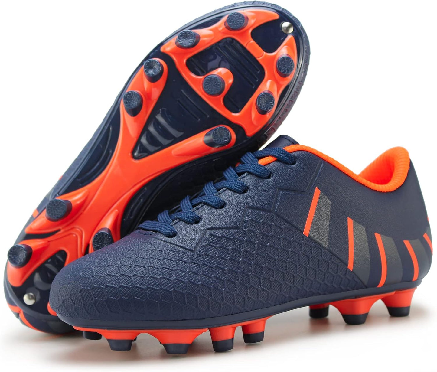Kids Athletic Firm Ground Outdoor Comfortable Soccer Cleats(Toddler/Little Kid/Big Kid)