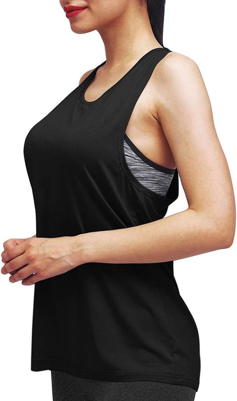Workout Tops for Women Yoga Shirts Athletic Tank Gym Clothes | Racerback, Loose Fit, Sleeveless, Long Tank, Exercise Running Shirts, Tennis Top, and Casual Wear