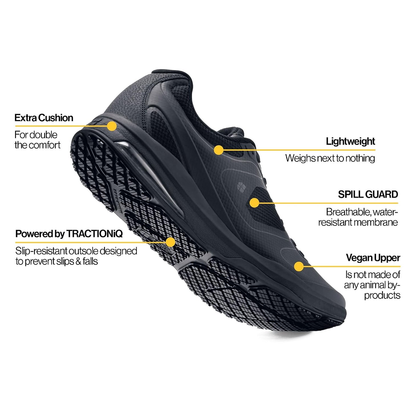 Evolution II Men'S Work Sneaker, Non-Slip, Comfortable | Water-Resistant with Extra Cushion & ASTM Certification, for Nurses, Restaurant & Hospitality Staff, Slip-Resistant Safety